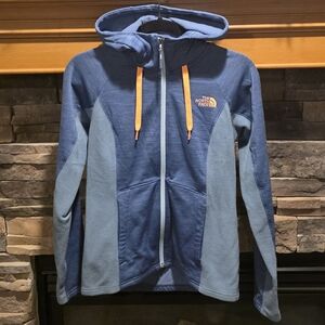 The North Face Womens Mash Up Jacket Fleece Blue Neon Orange Size Small
